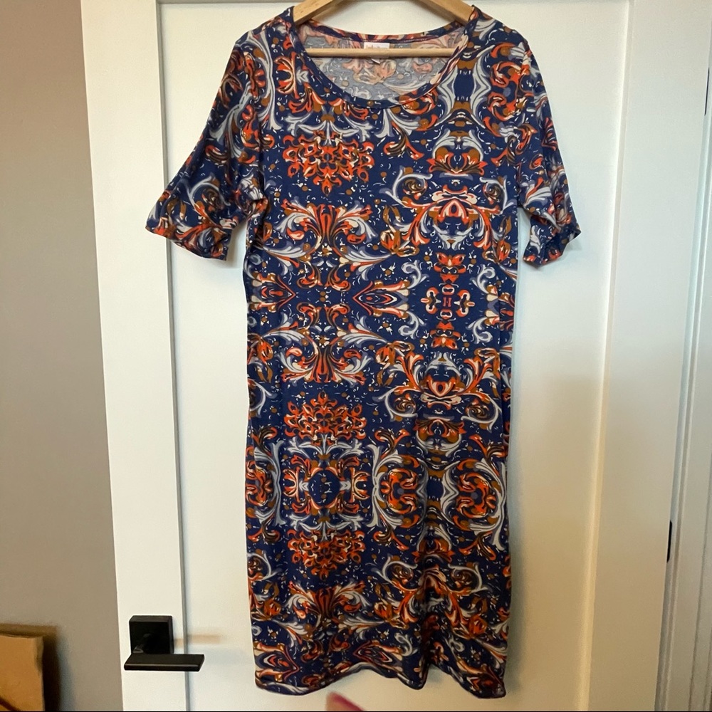 Lularoe Julia Multicolored Floral Patterned Dress